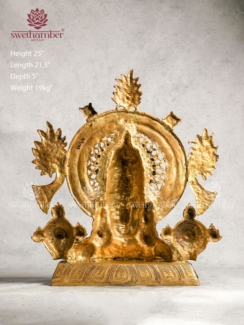 Decorative Brass Balaji with colour stone work