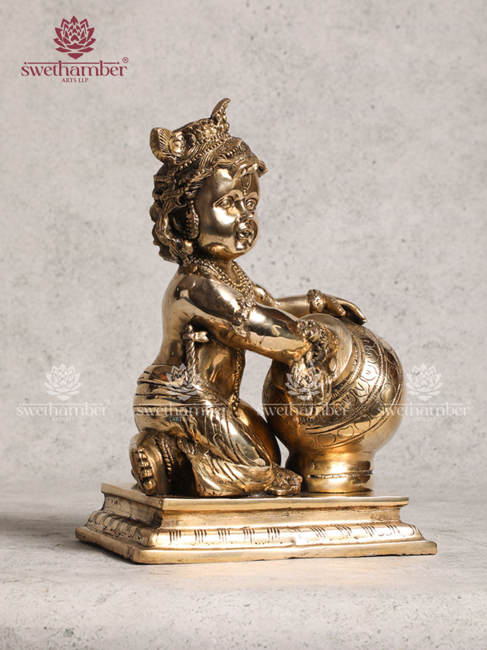 Brass Butter Krishna Idol
