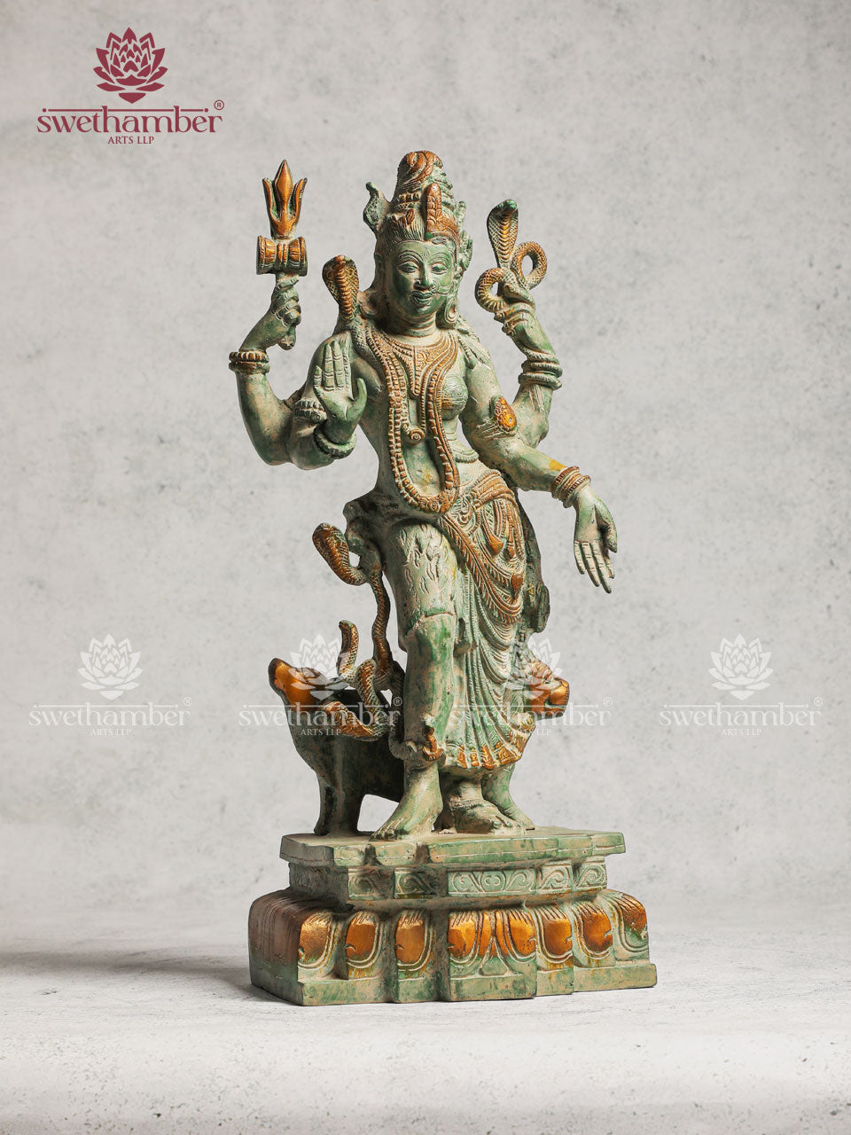 Brass Ardhanarishwara Idol Antique Finish