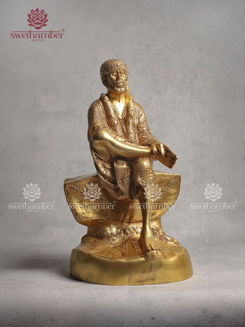 Antique Finish Sai Baba Brass Statue