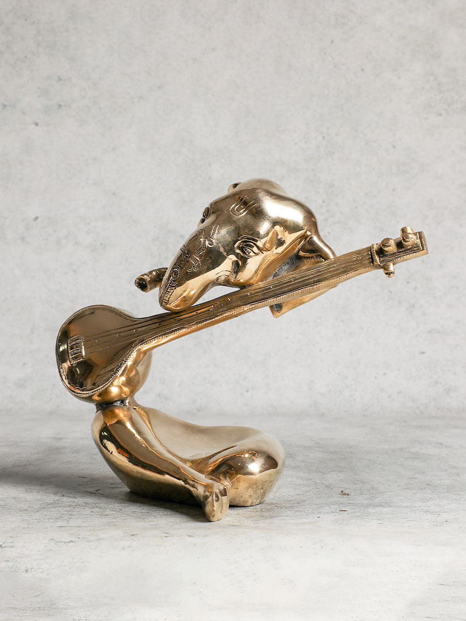 Modern Brass Veena Ganesha For Home Decor