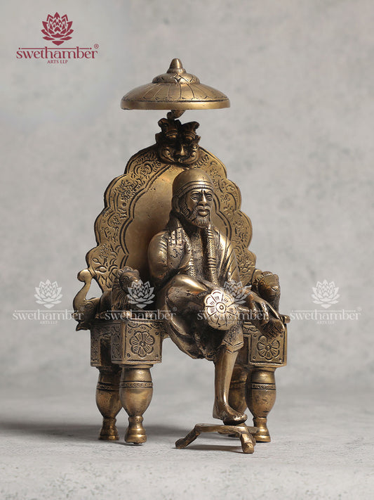 Antique Finish Sai Baba Brass Statue