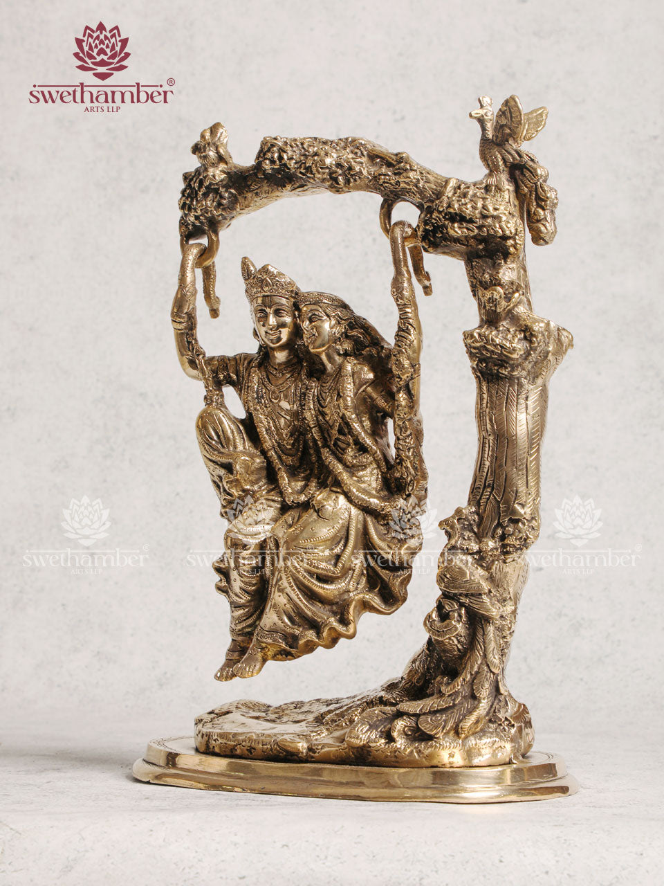 Decorative Krishna Radha With Swing Statue For Home Decor