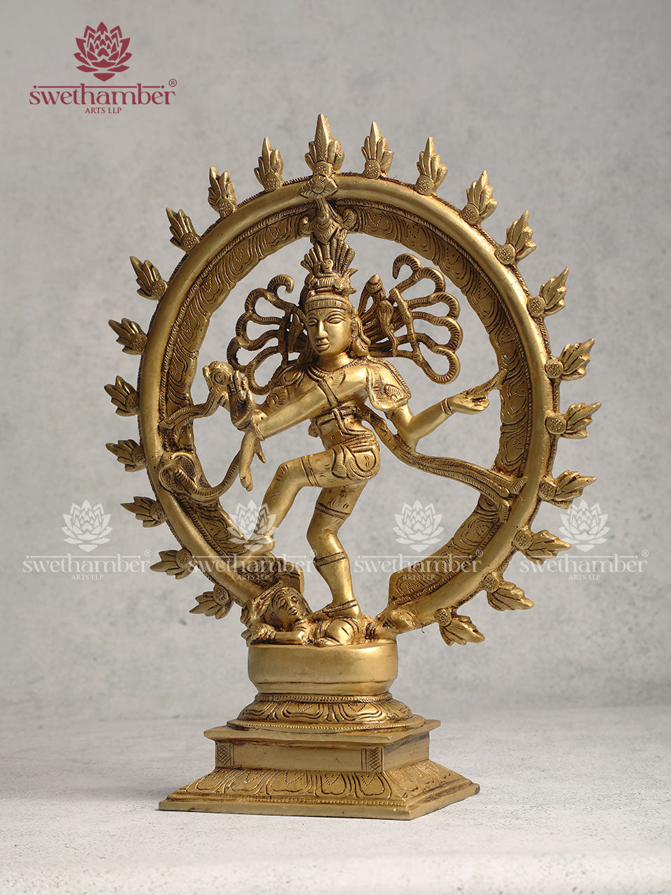Brass Natarja statue with Super fine Yellow finish