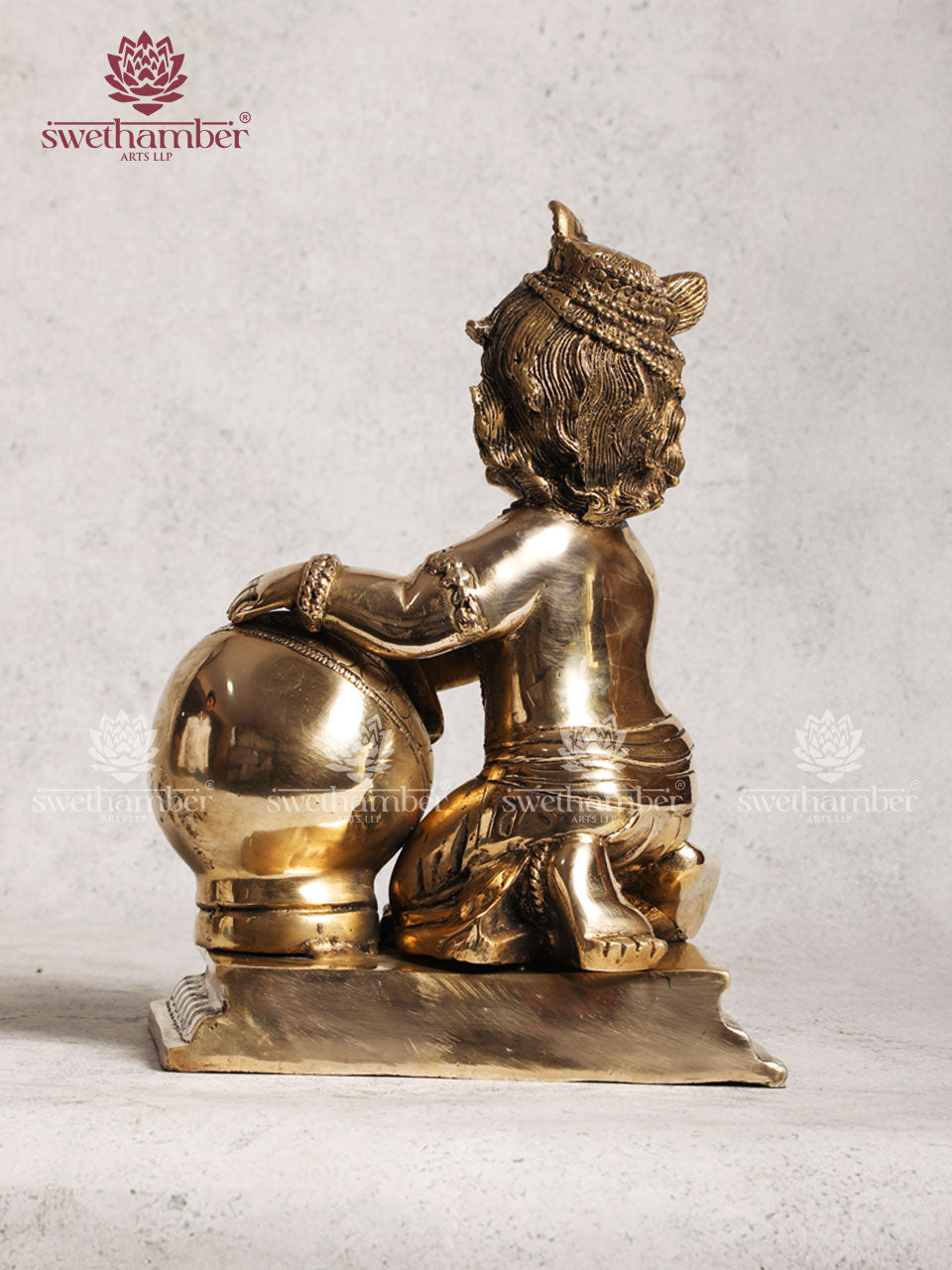 Brass Butter Krishna Idol