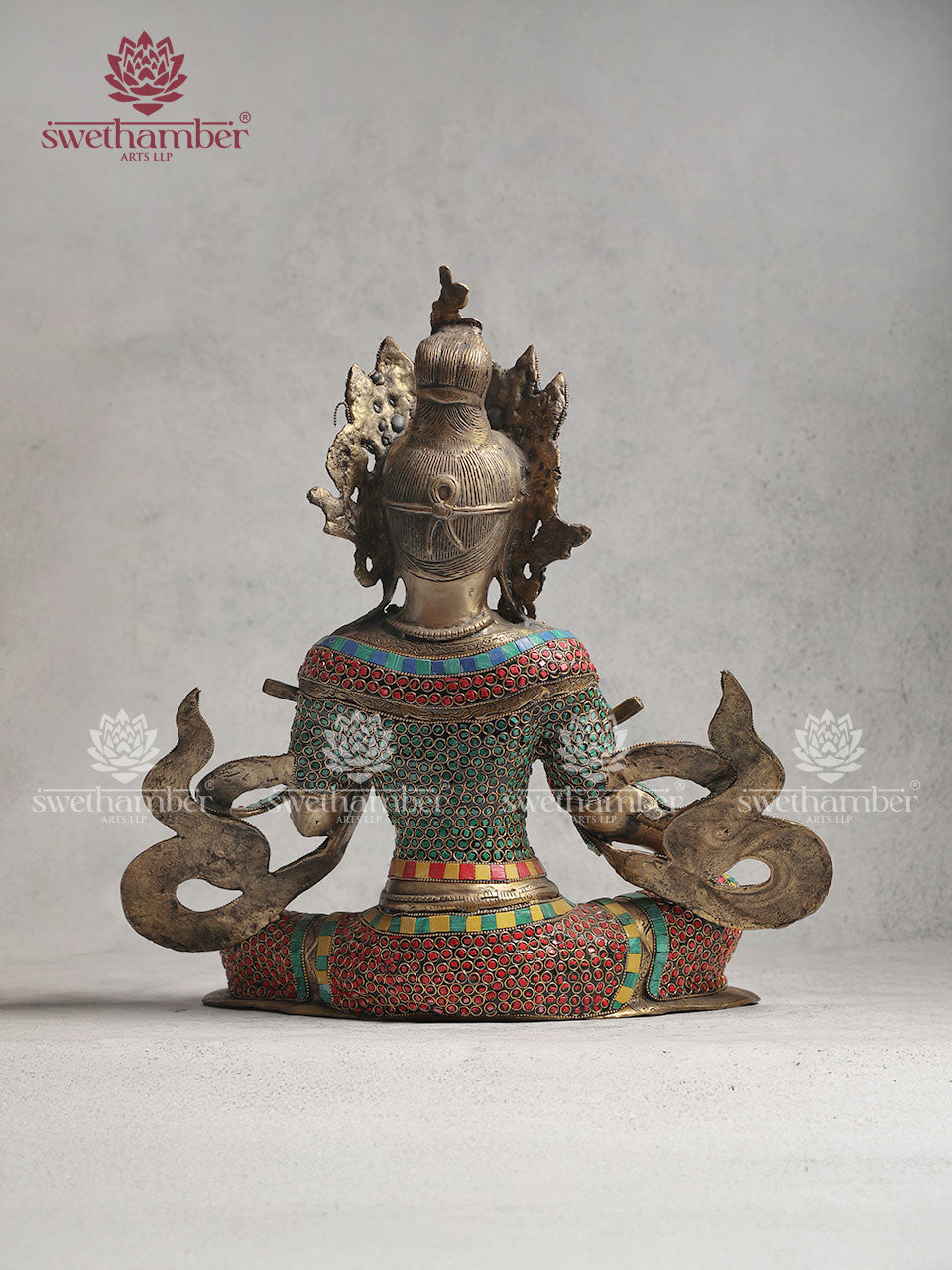 Brass Tara Idol With Stone Work