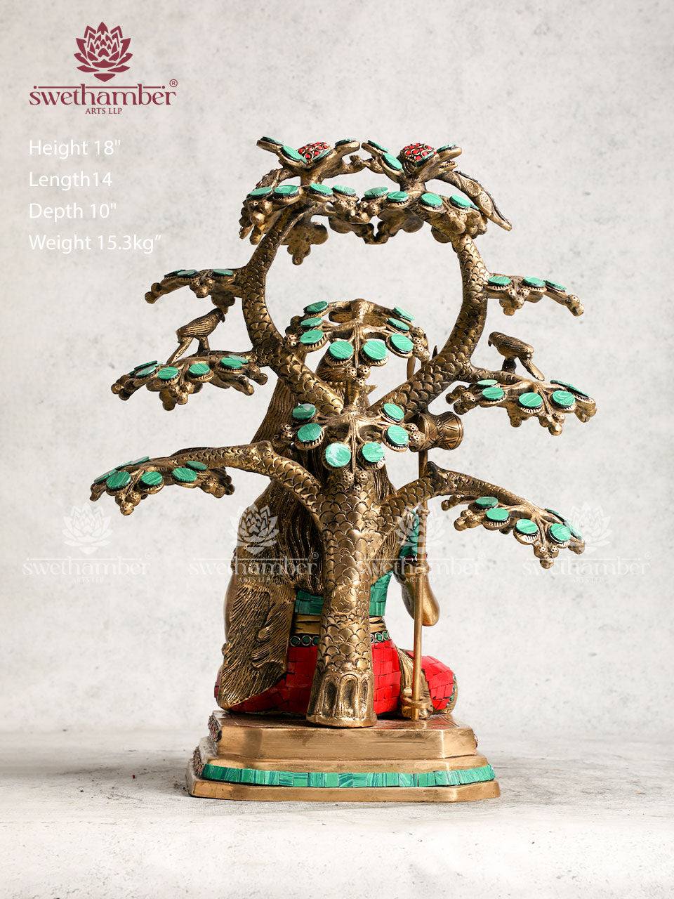 Brass Shiva Idol Sitting Under Tree For Home Decor
