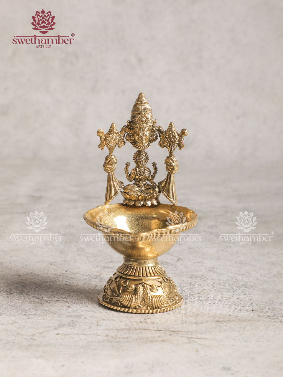 BRASS DEEPA WITH LAXMI
