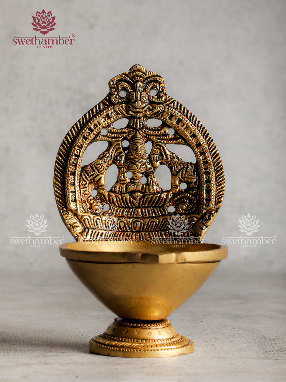 Brass Lakshmi Gaj Deepa – Prosperity Oil Lamp