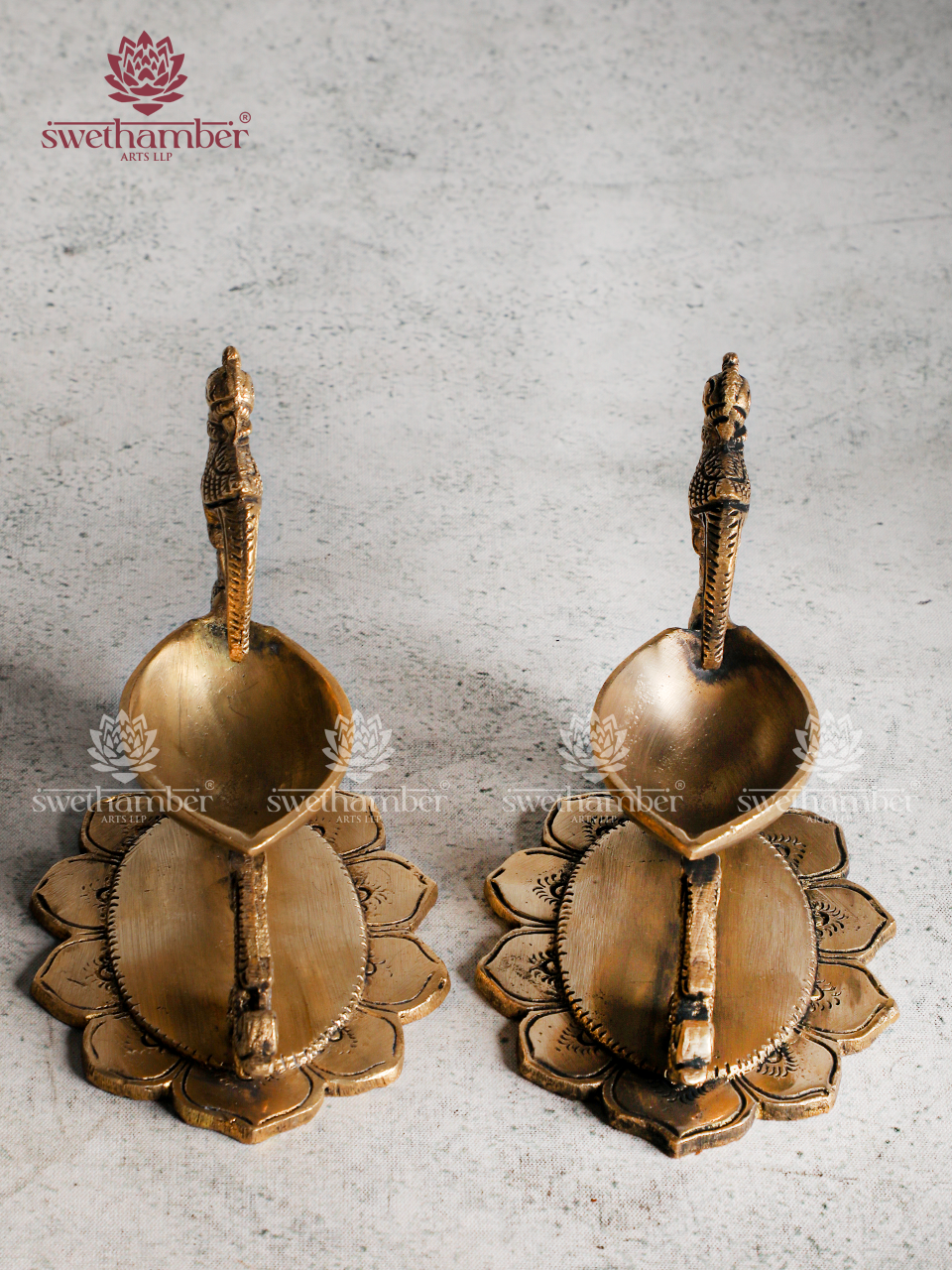 Brass Small Parrot Lamp – Traditional Oil Deepa for Pooja