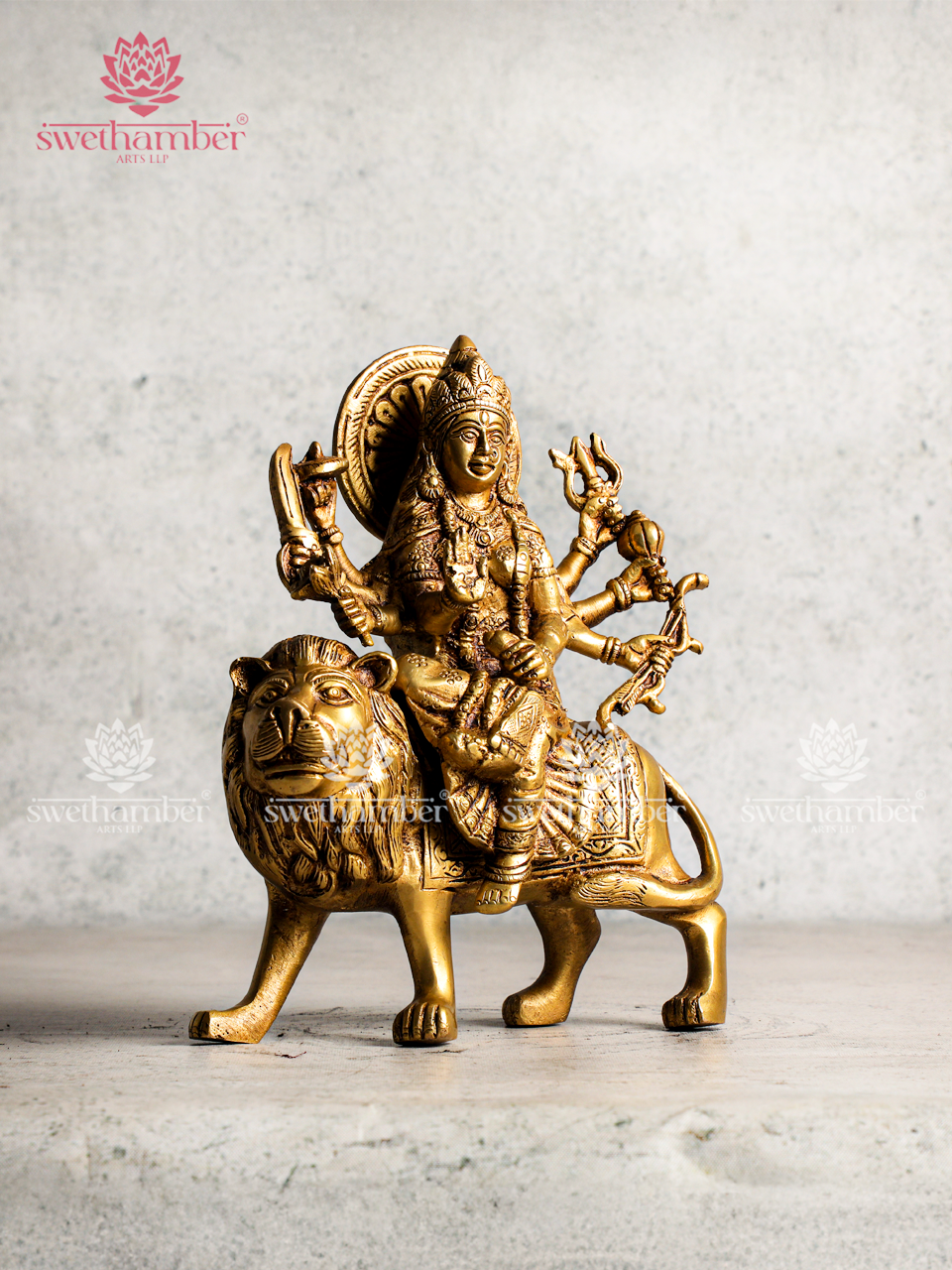 Divine Brass Goddess Durga Murti