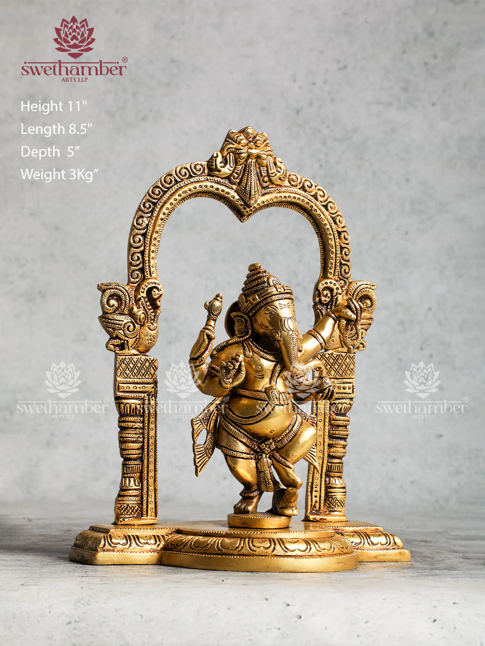 Brass Dancing Ganesh With Back Arch
