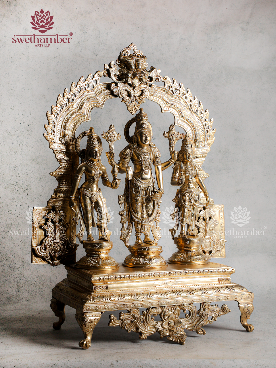 Bronze Balaji Idol with Sridevi & Bhudevi | Lord Venkateswara Murti