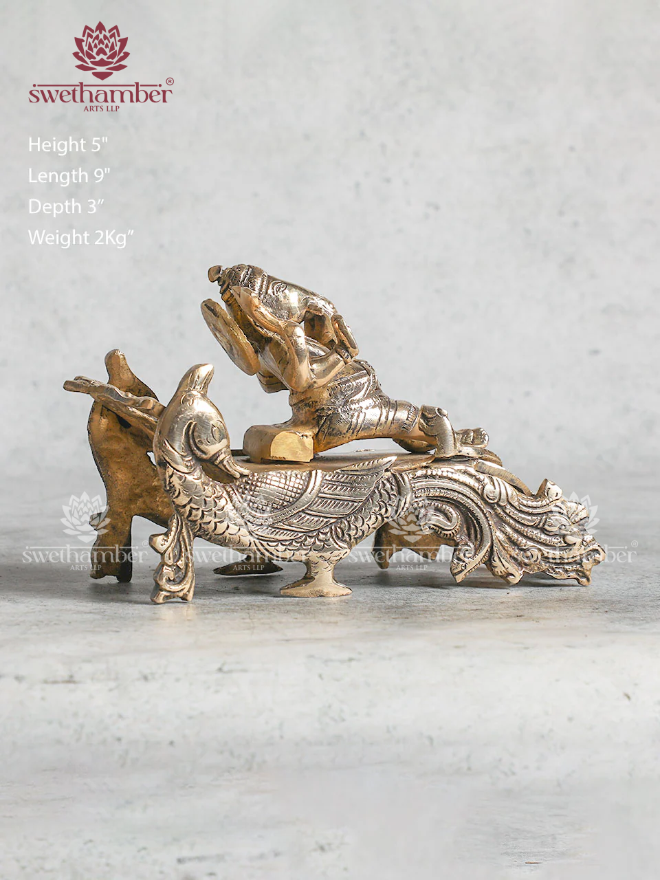 Brass Diwan Ganesha Murti Reclining