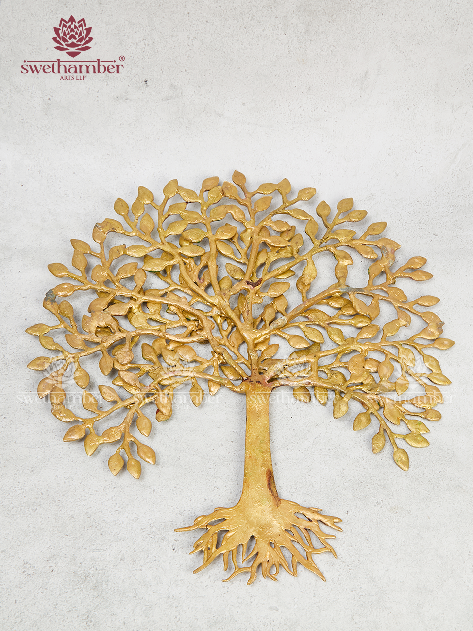 Brass Kalpavriksha Tree Wall Hanging | Lucky Tree of Life Decor