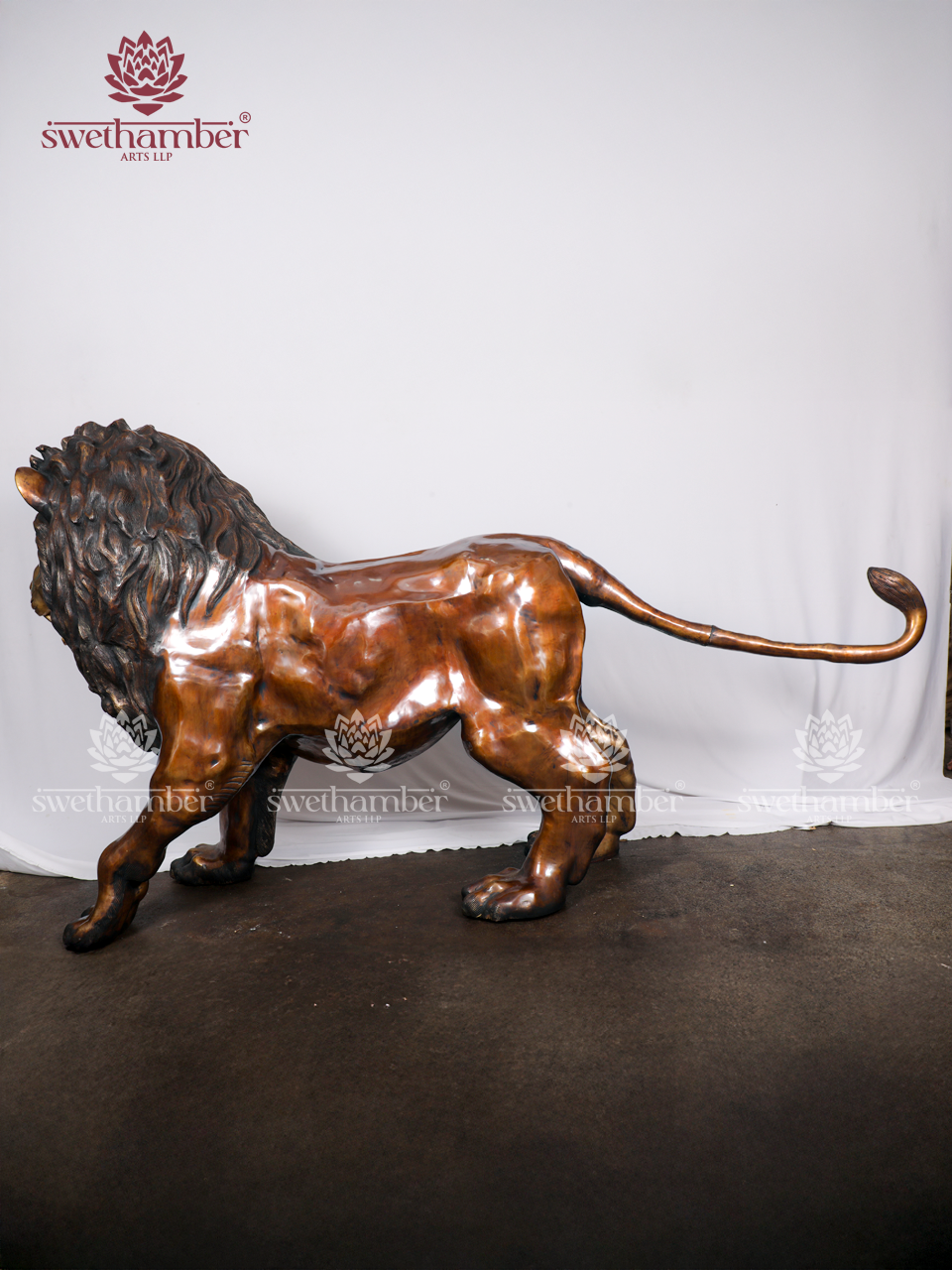 Large Standing Lion Statue | Majestic Lion Sculpture for Entrance, Décor & Vastu