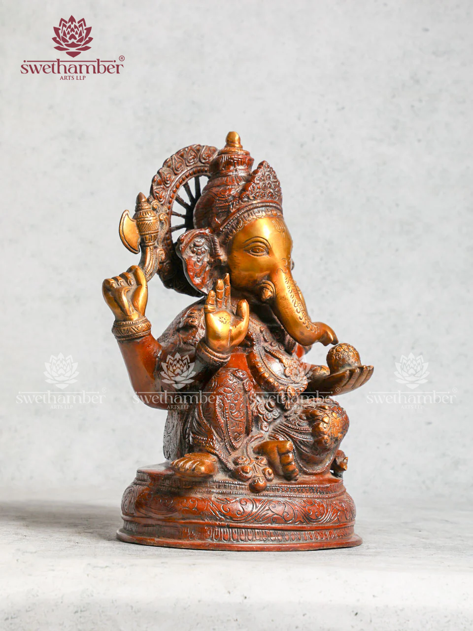 Brass Vinayaka Statue in Copper Finish