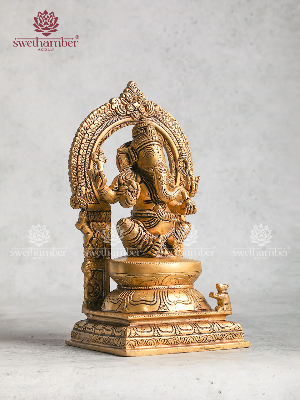 Brass Ganesh Idol With Decorative Arch