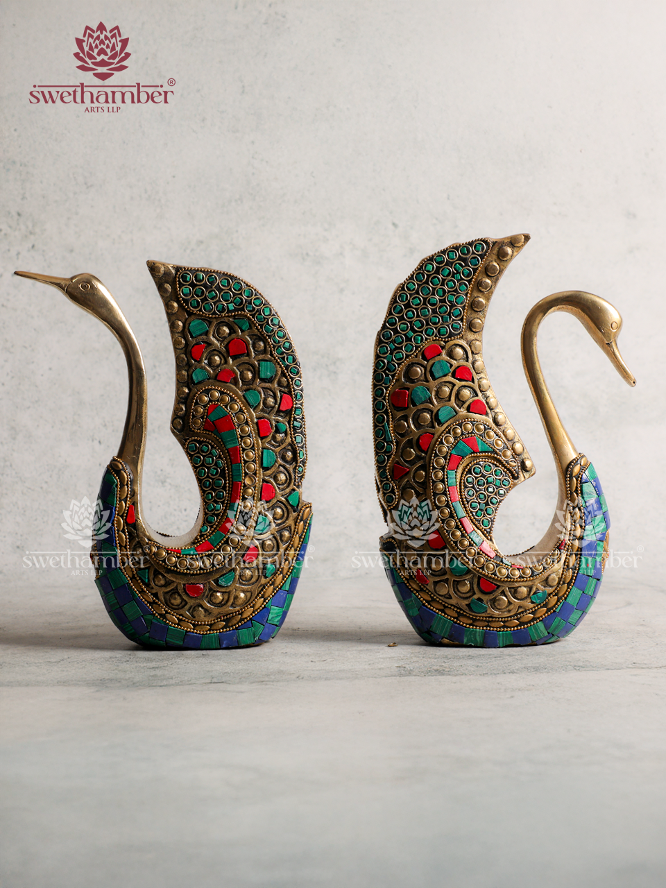 Brass Swan Set Pair for Home Décor | Symbol of Love & Harmony