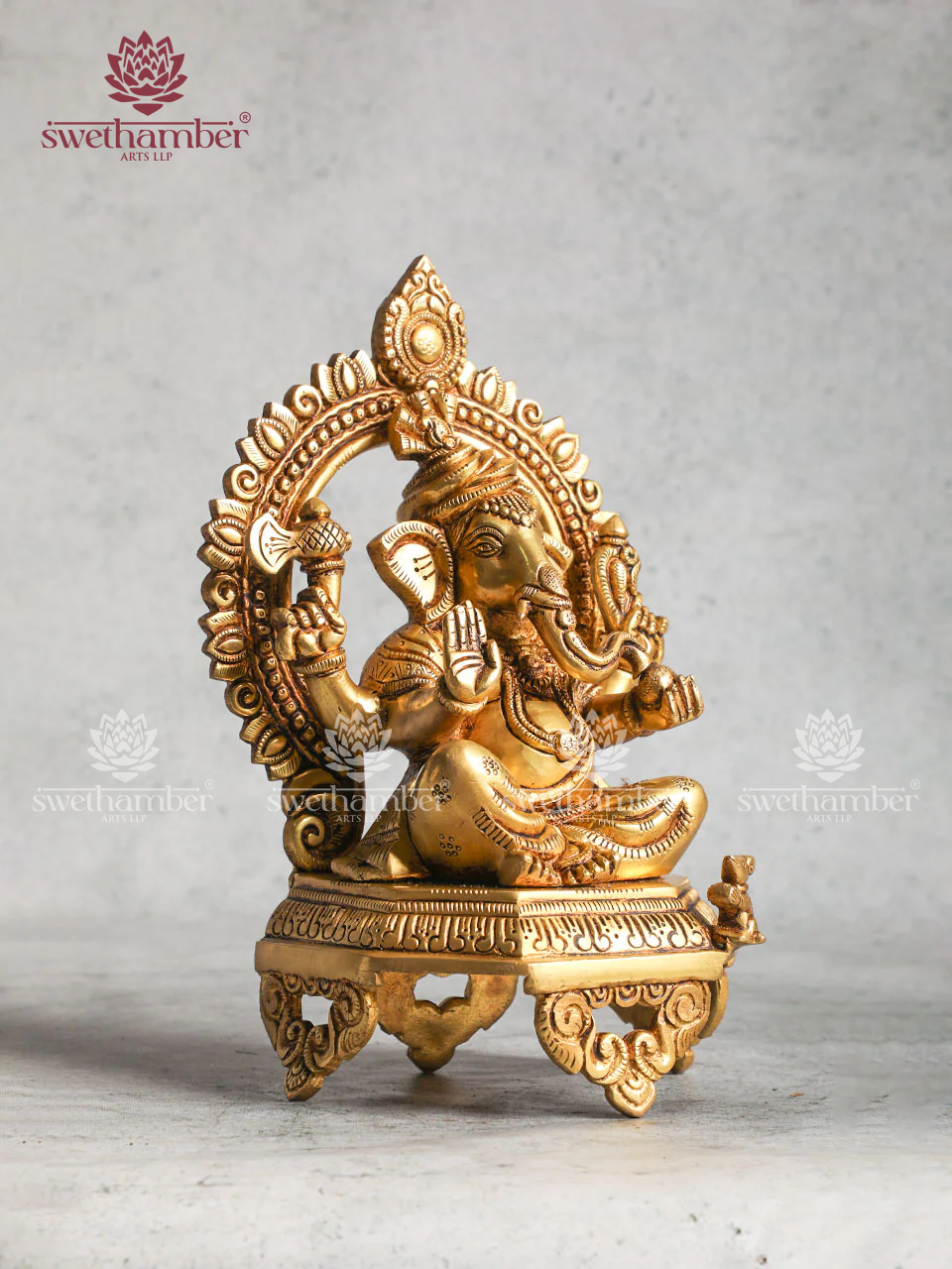 Brass Ganesh Idol With Decorative Arch