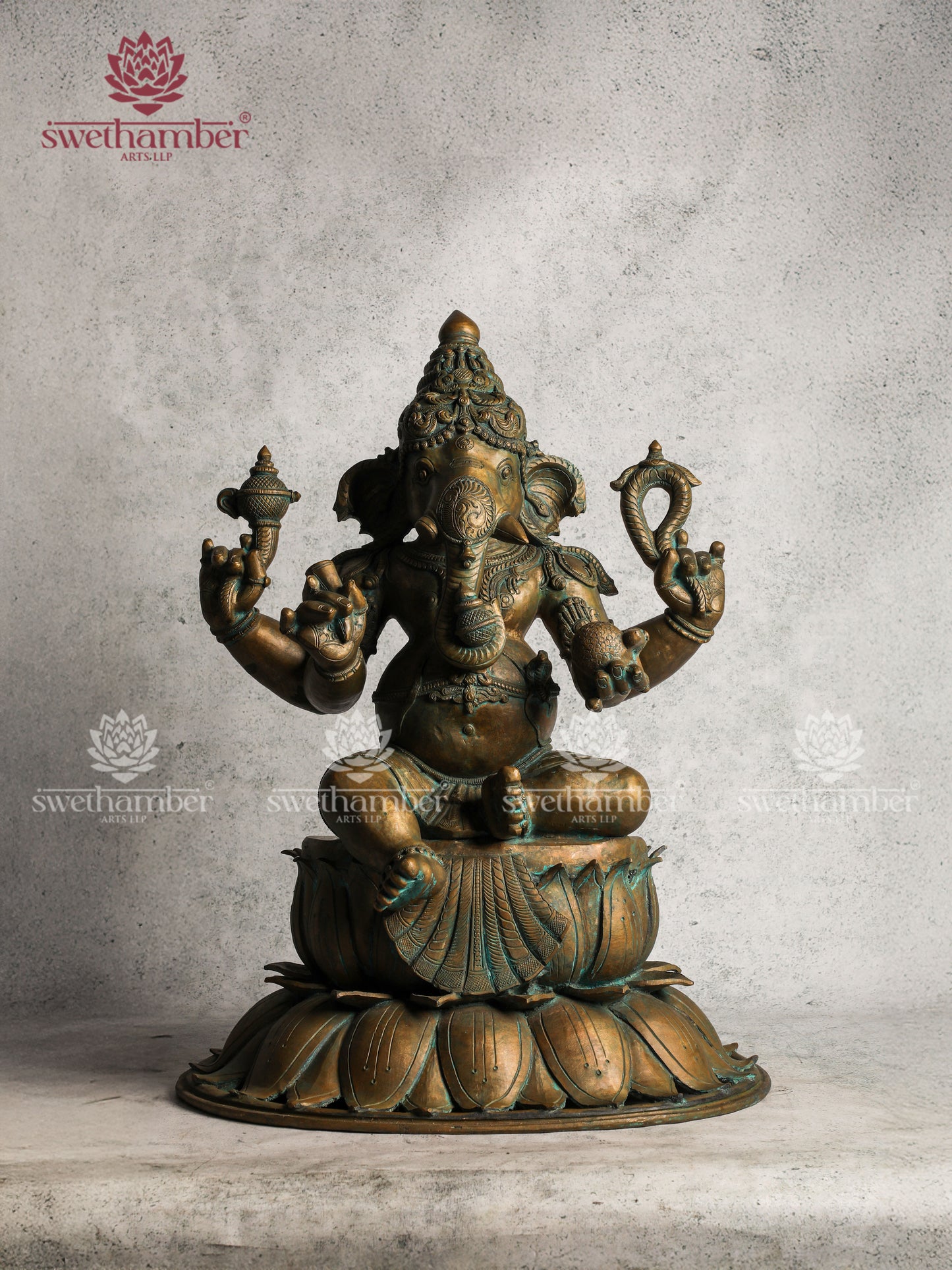 Bronze Ganesh laxmi Saraswati Statue
