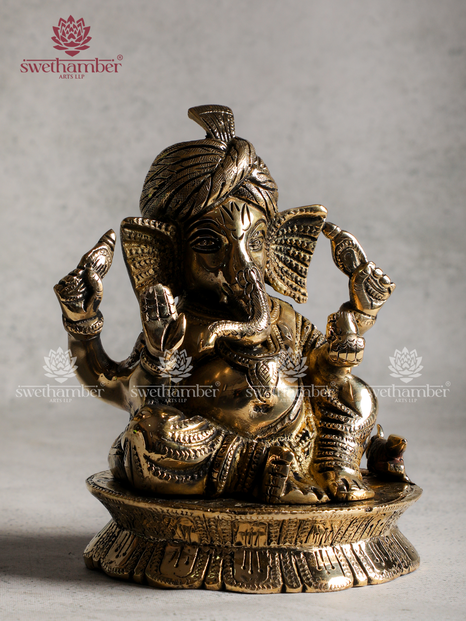 Brass Pagadi Ganesha Idol for Home & Office