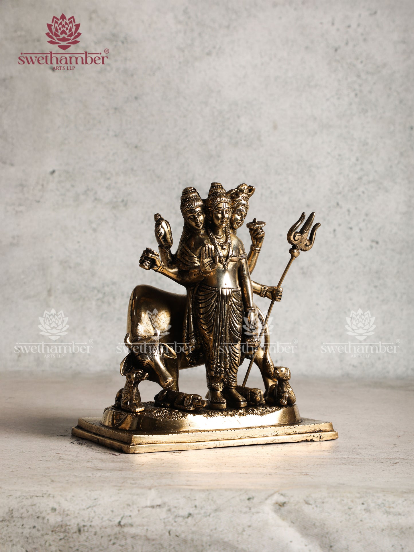 Lord Dattatreya Statue Brass
