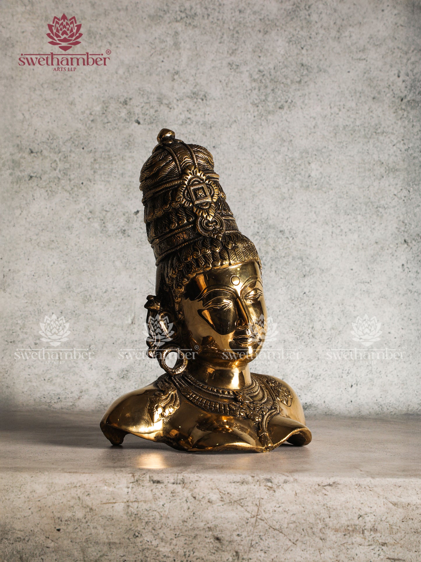 Brass Parvati Face Bust
