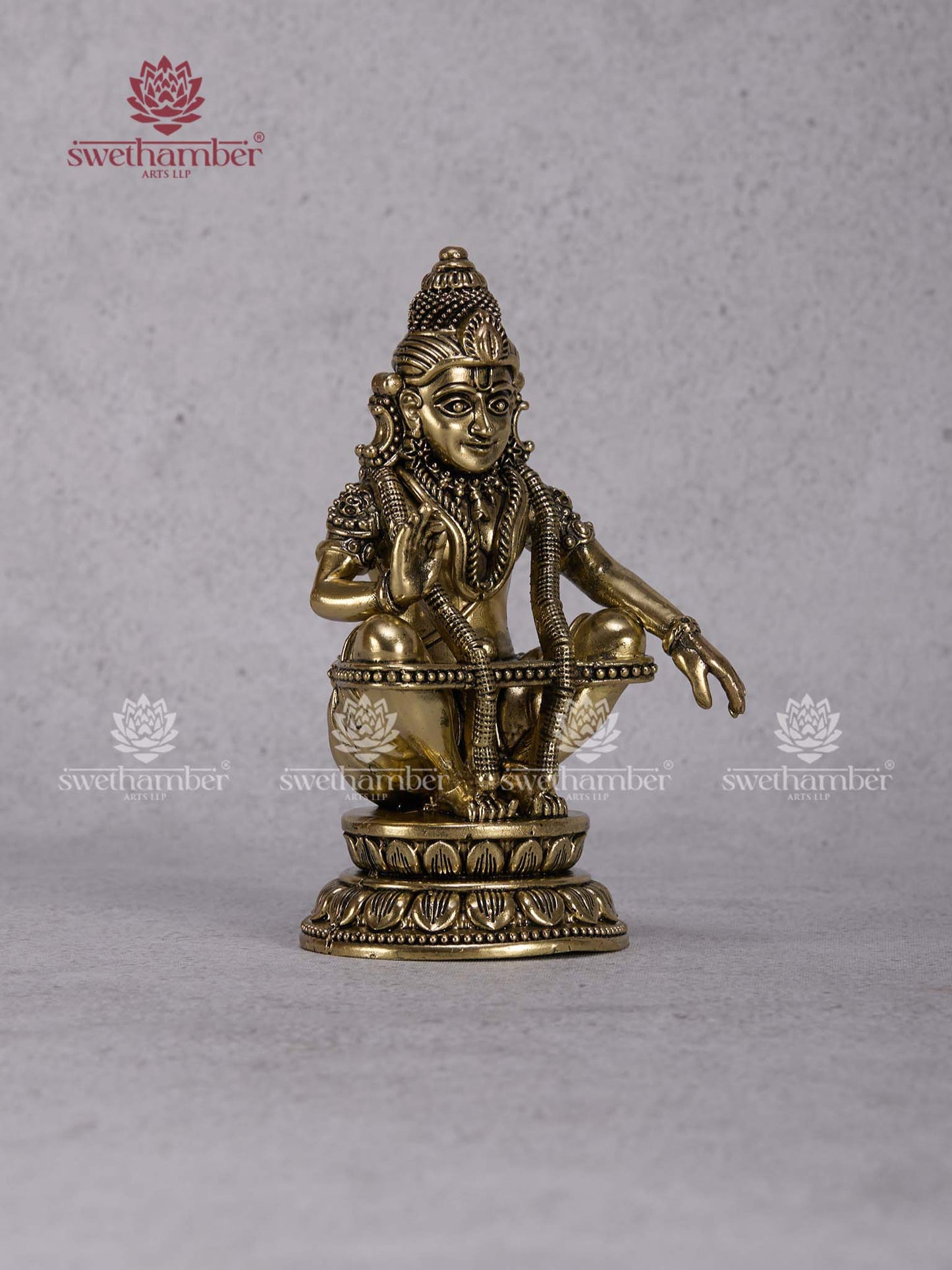 Brass Ayyappa Swamy Statue – Lord Ayyappa Idol for Pooja Room, Temple Décor & Spiritual Gifts