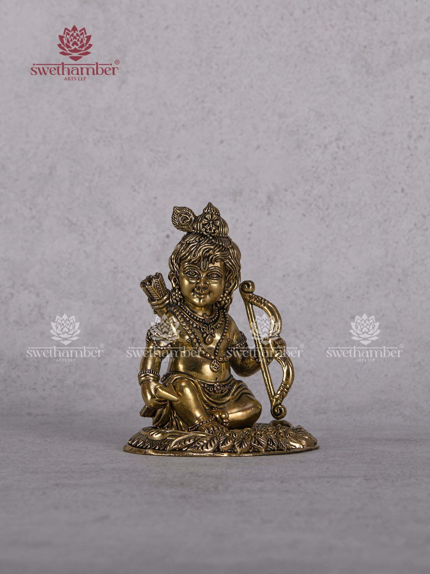 Brass Ram Lalla Idol – Divine Bal Ram Murti for Home Temple & Pooja
