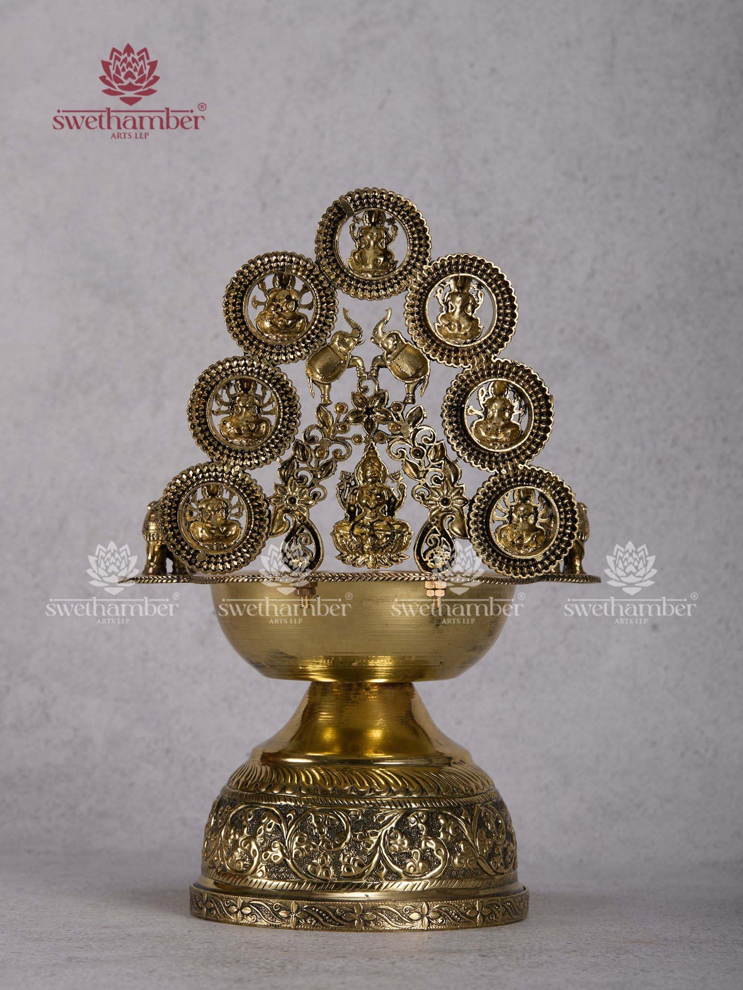 Ashtalakshmi Deepa – Brass 8 Lakshmi Diya Lamp for Pooja Room