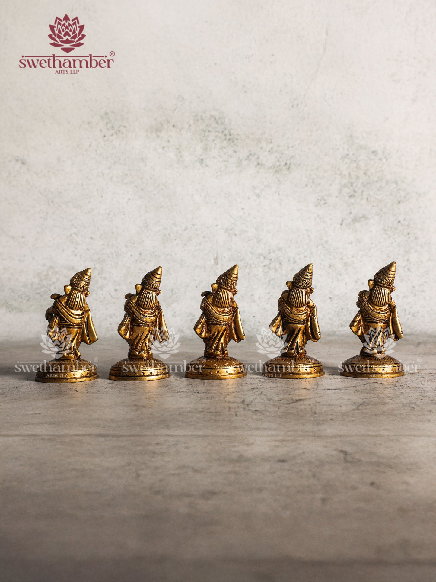 BRASS GANESHA MUSICAL SET FOR DECOR