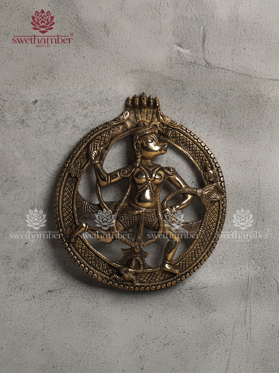 BRASS HANUMAN WALL HANGING , MAIN DOOR