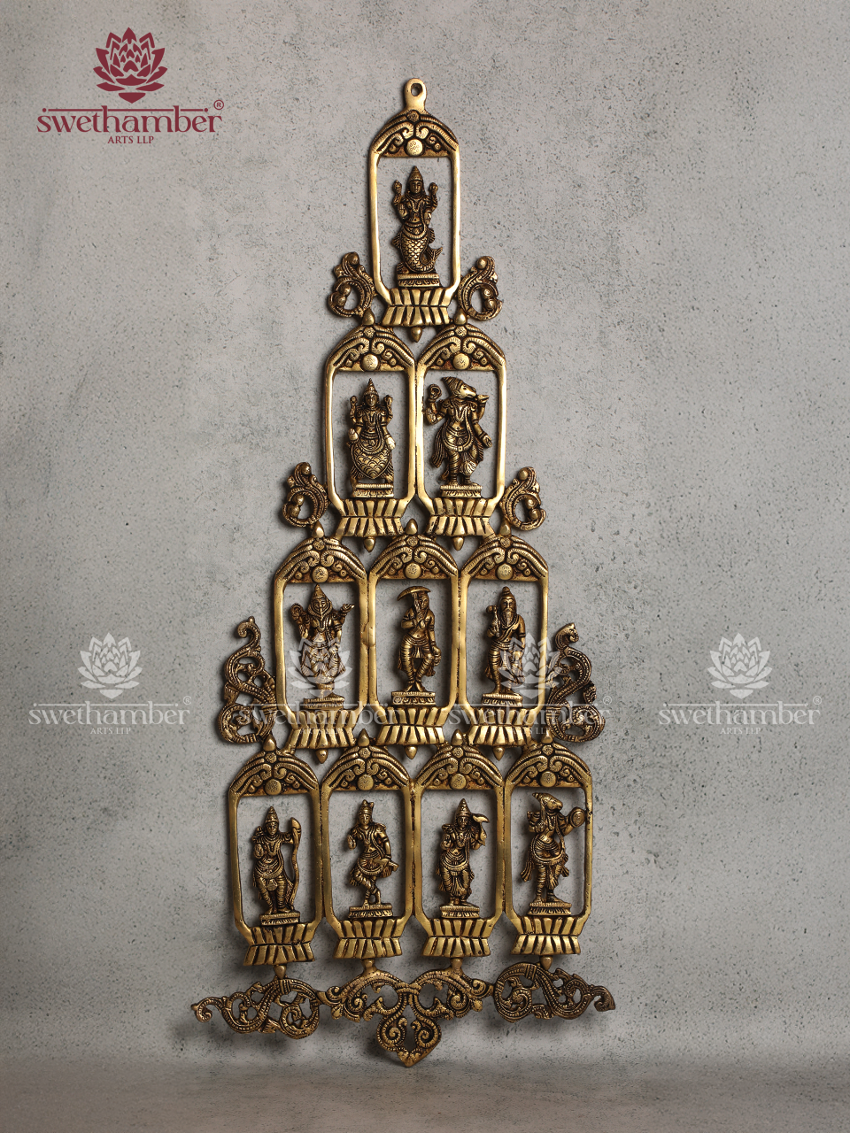 BRASS DASAVATAR WALL HANGING