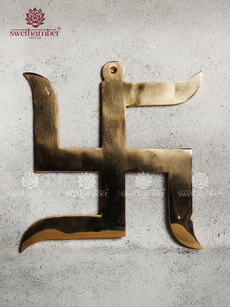 BRASS SWASTIK WALL HANGING FOR POOJA ROOM /MAIN DOOR
