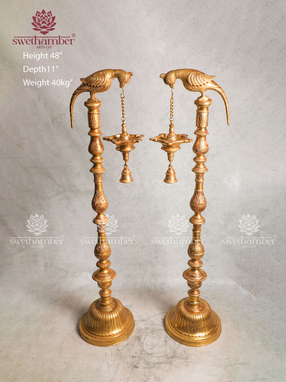 Brass Large Parrot lamps