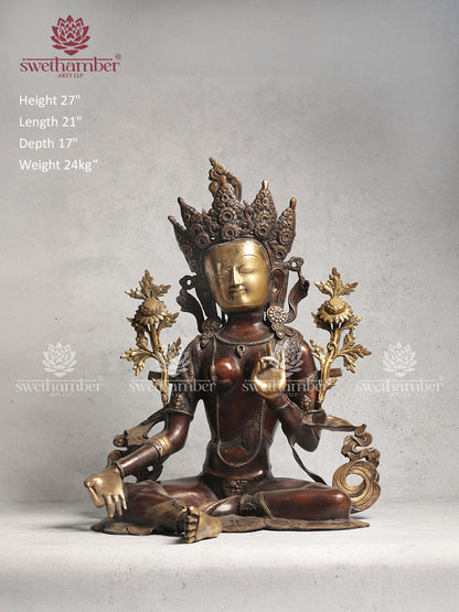 Brass Tara idol With Colour