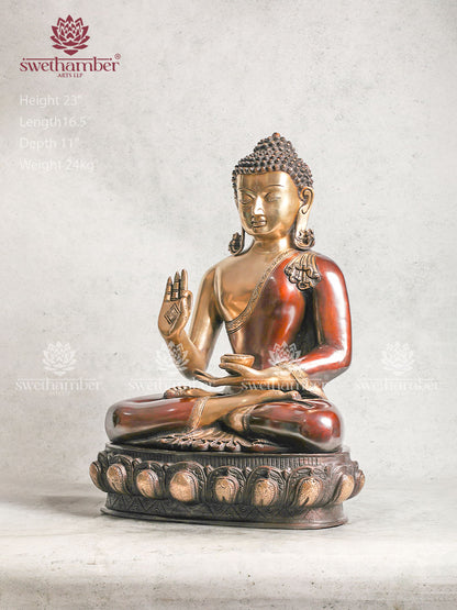 Brass Buddha Statue Blessing Pose