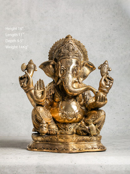 Brass Antique Finish Ganesha