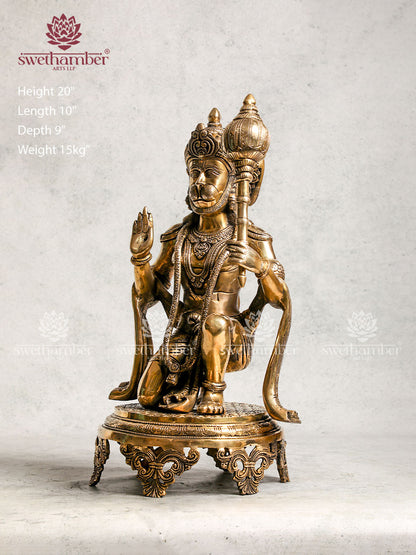 Hindu God Hanuman Idol Brass Statue