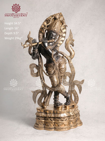 Decorative Antique Brass Krishna Idol