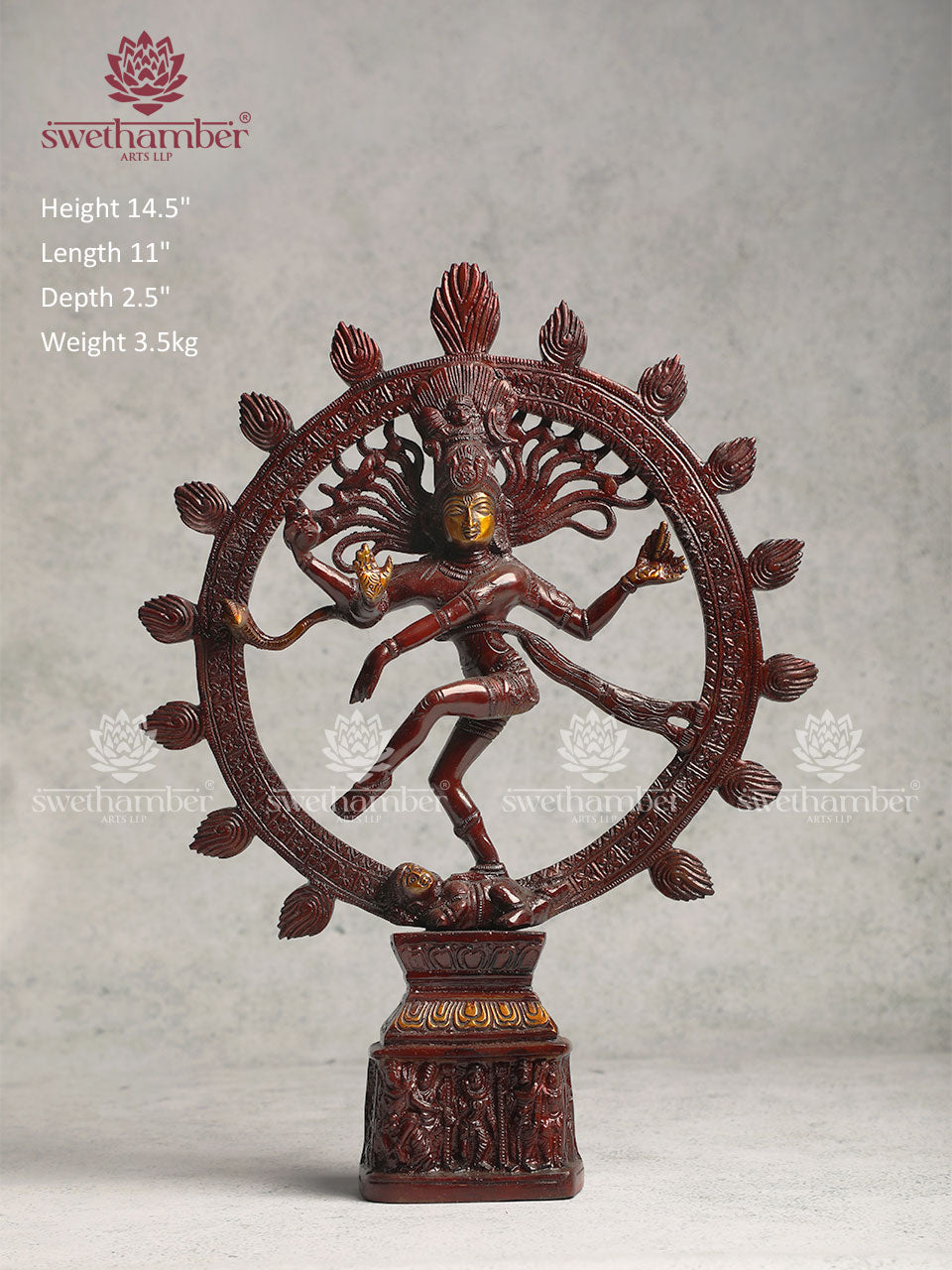 Brass Natraja Statue with Colour