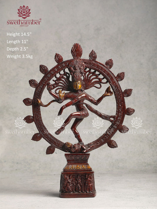 Brass Natraja Statue with Colour