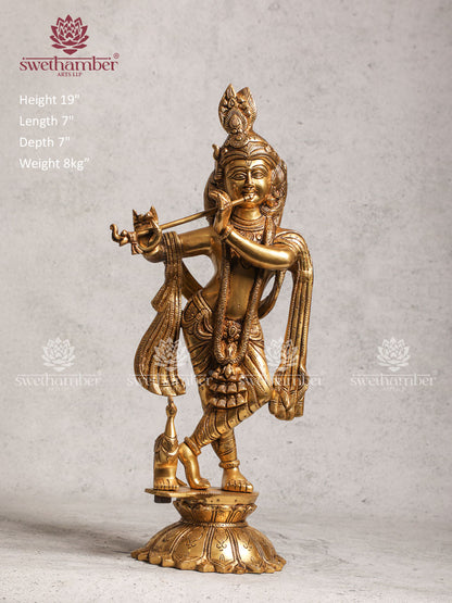 Unique Brass Krishna Idol Home Decor