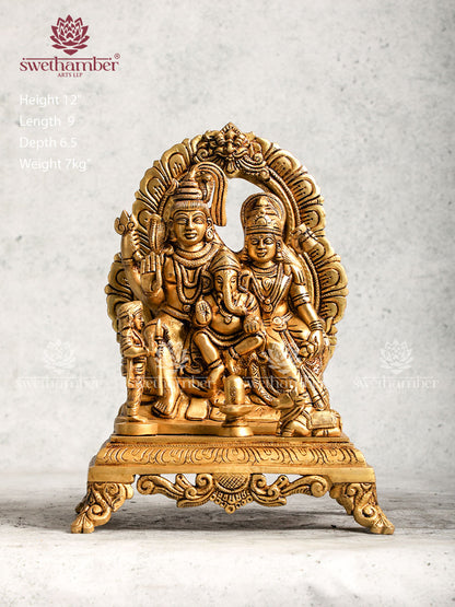 Brass Shiva Family For Pooja Room , Gifts & Home Décor