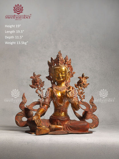 Brass Tara idol With Colour