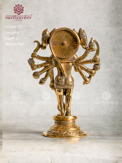Standing Panchmukhi Hanuman Brass