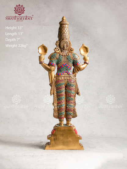 Brass Jeweled Up Venkateswara Idol