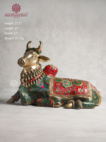 Decorative Brass Nandi Idol