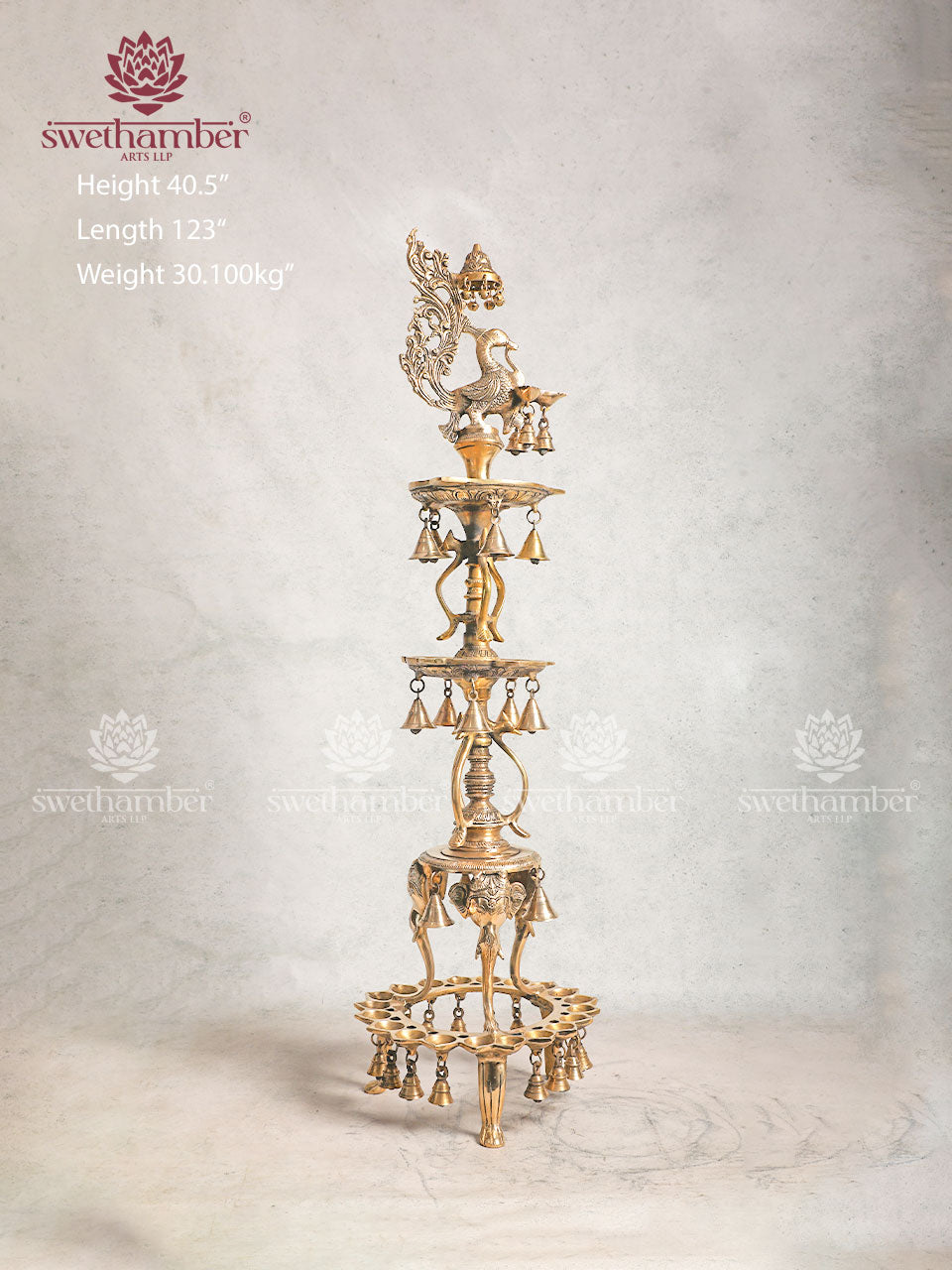 Brass Large Traditional Oil Lamp For Décor